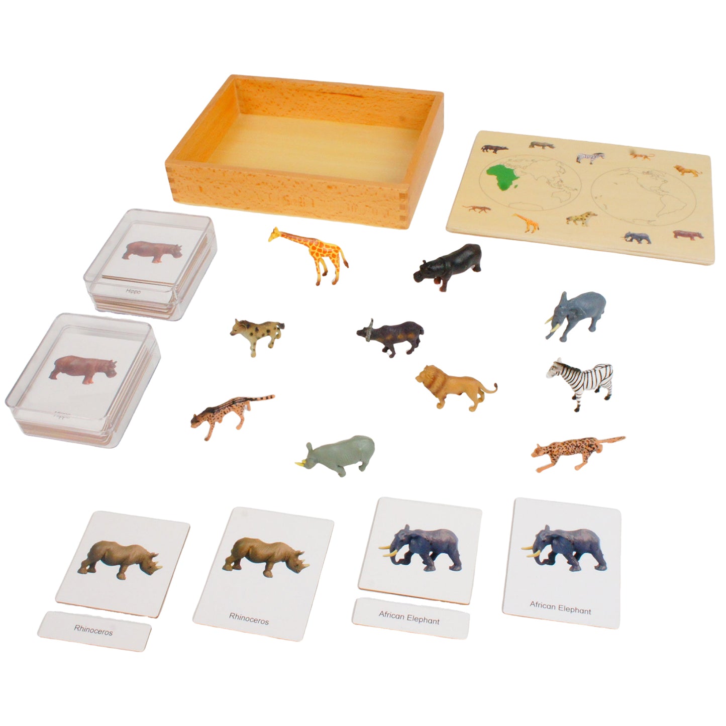 Mini Animaux continentaux – Afrique, texte personnalisé, bilingue, monolingue