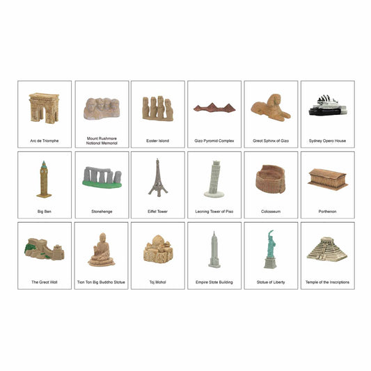 World Landmarks, Custom Text, Bilingual, Monolingual