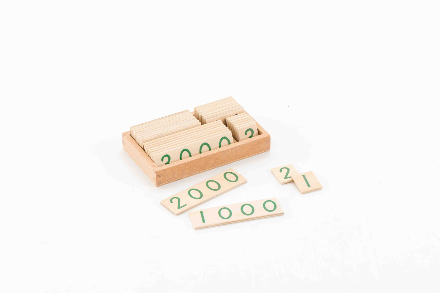 Wooden Number Cards 1-9000, Small-English NUMBERS