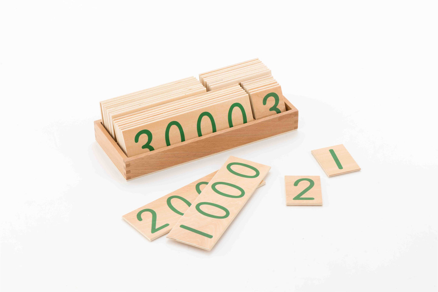 Wooden Number Cards 1-9000, Large-English NUMBERS