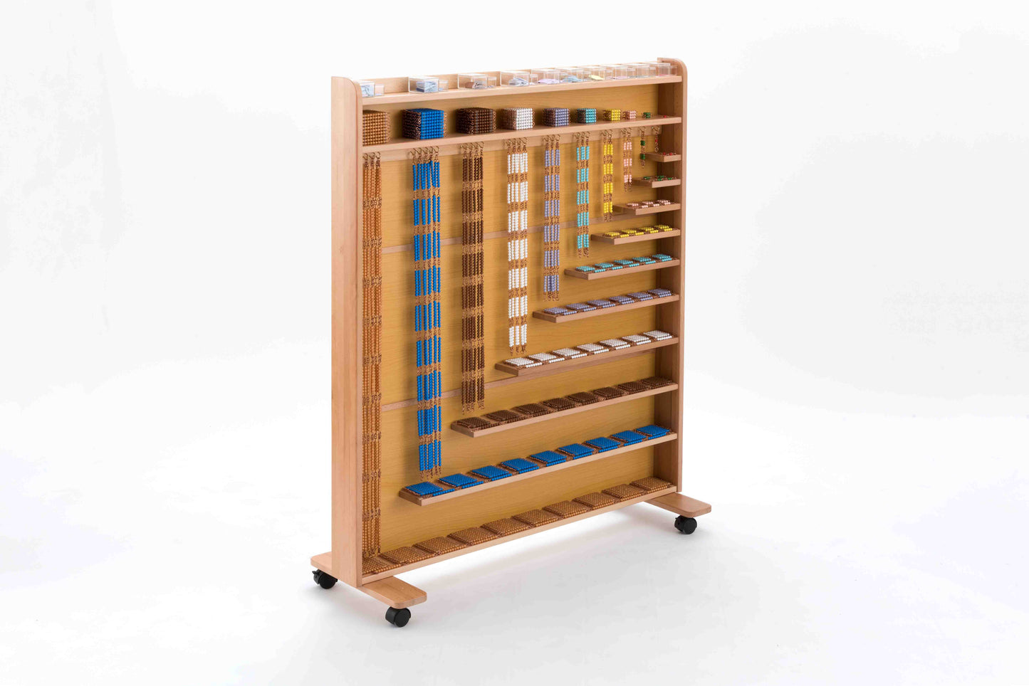 Bead Material Cabinet with castors---beech wood
