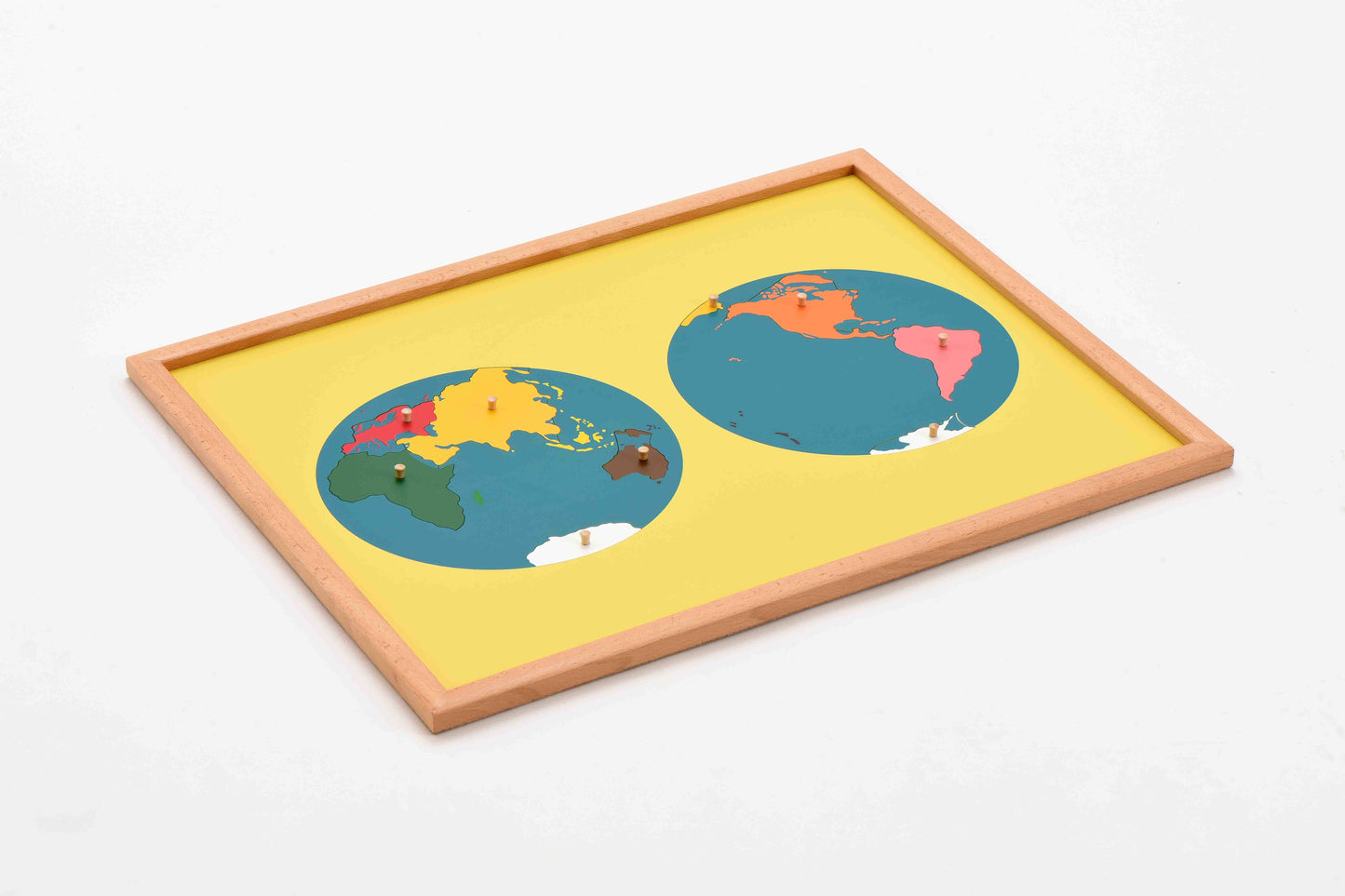 Puzzle Map of The World Parts (Asia)---beech wood frame