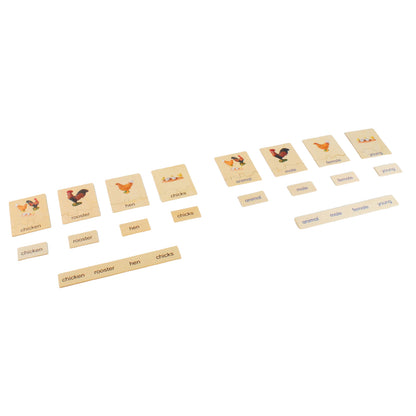 Famille d'animaux - Poulet, texte personnalisé, bilingue, monolingue