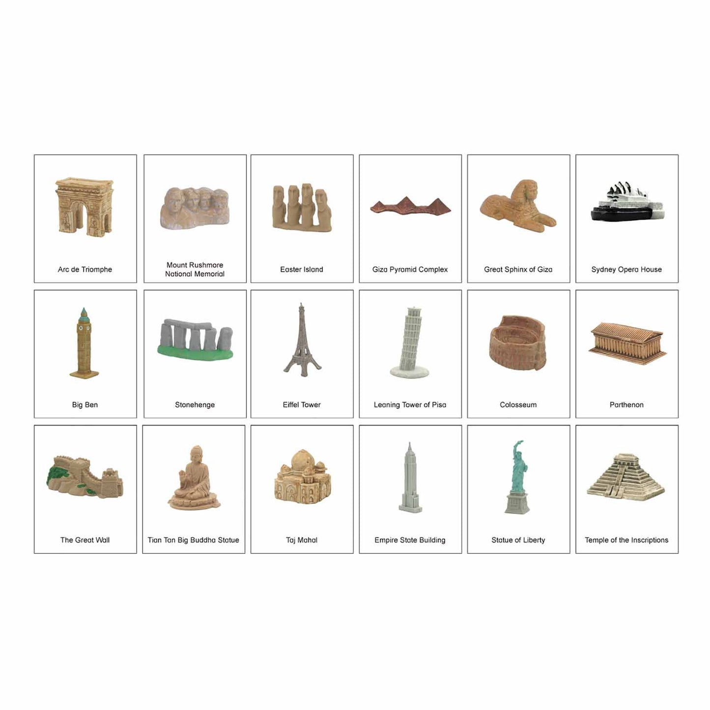 Monuments du monde, texte personnalisé, bilingue, monolingue
