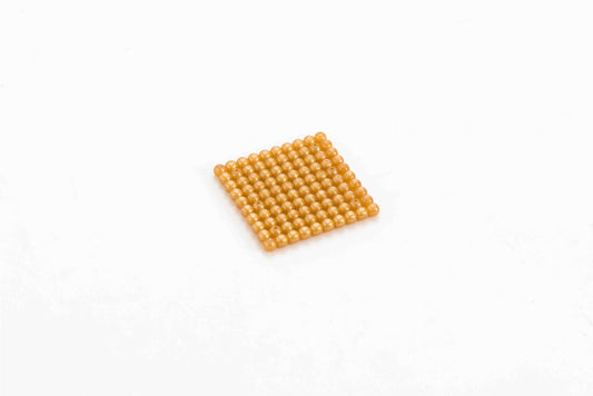 Golden Bead Square Of 100,connected  Beads