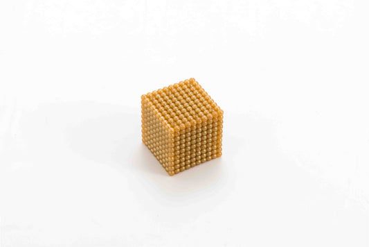 Golden Bead Cube Of 1000,  connected  Beads