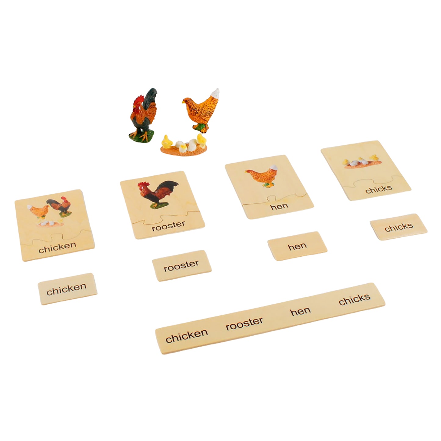 Famille d'animaux - Poulet, texte personnalisé, bilingue, monolingue