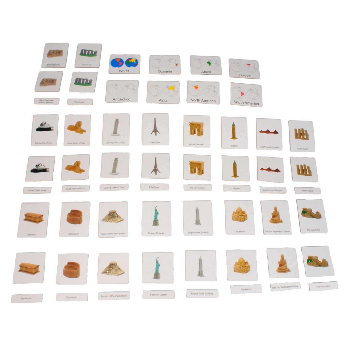 Monuments du monde, texte personnalisé, bilingue, monolingue