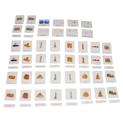 Monuments du monde, texte personnalisé, bilingue, monolingue