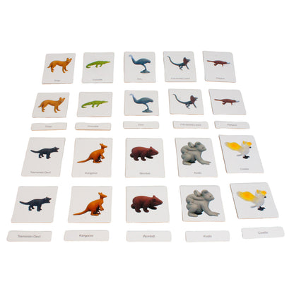 Mini-animaux continentaux – Australasie, texte personnalisé, bilingue, monolingue