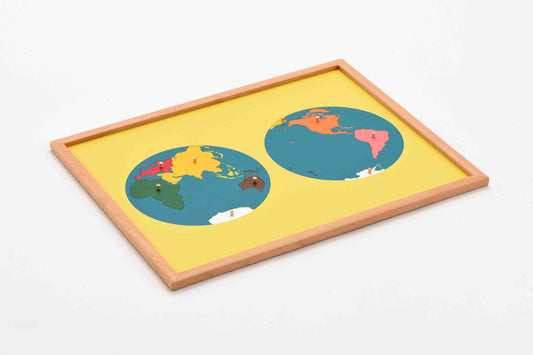Puzzle Map of The World Parts (Asia)---beech wood frame
