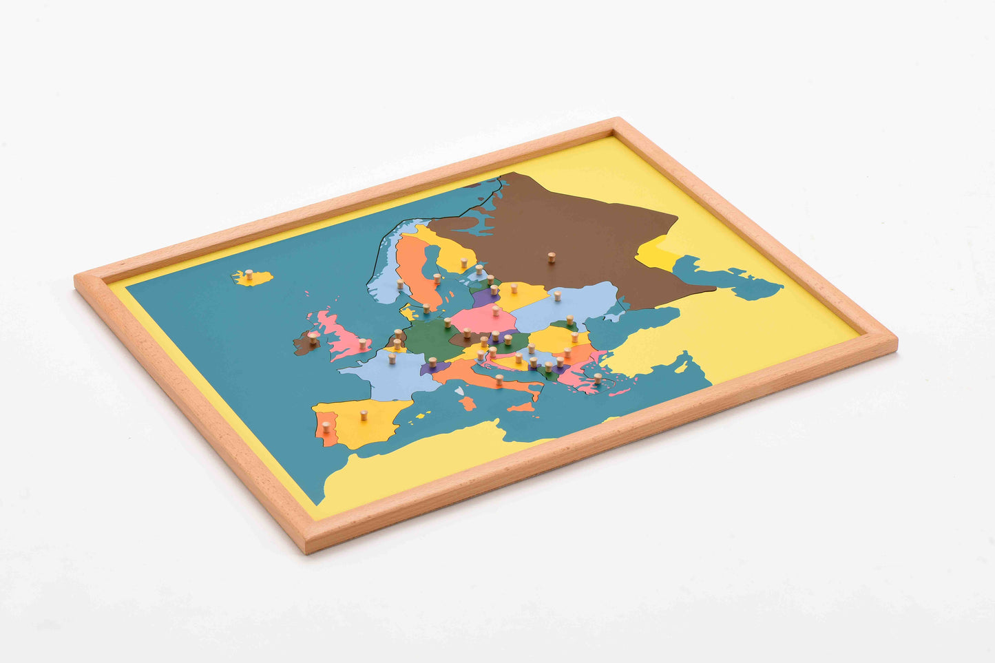 Puzzle Map of Europe---beech wood frame