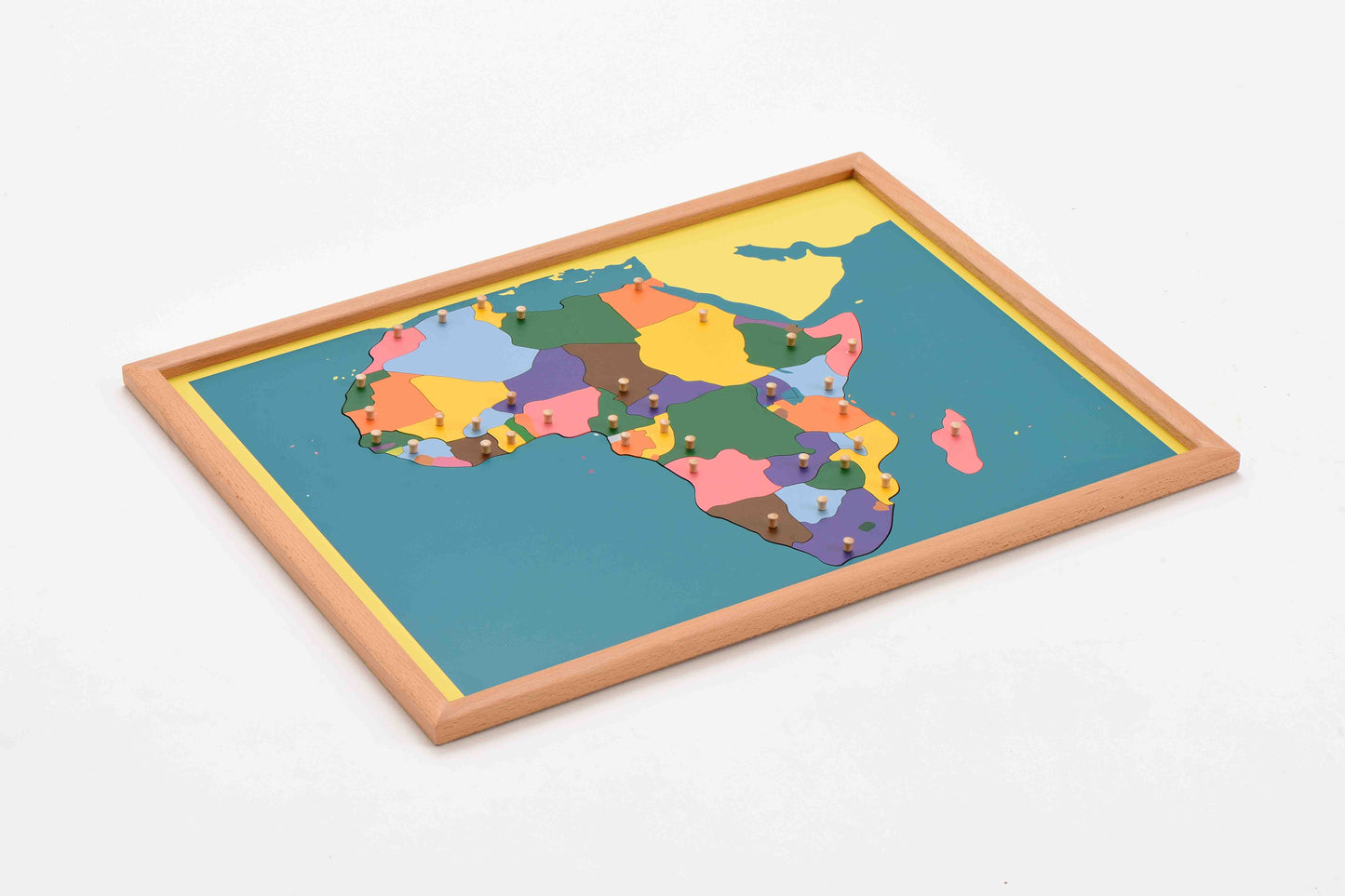 Puzzle Map of Africa---beech wood frame
