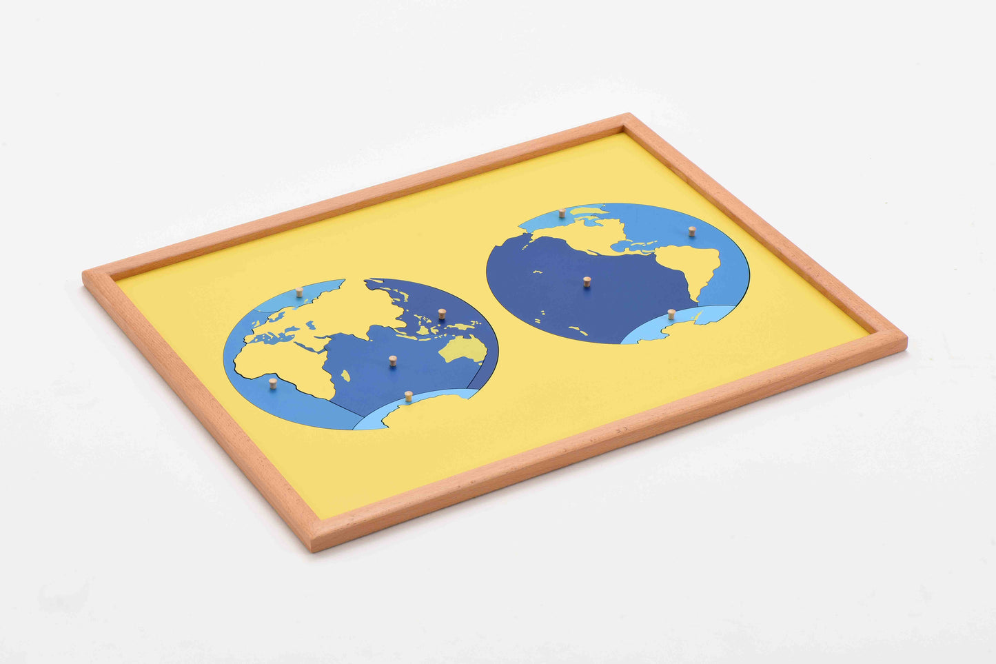 Puzzle Map of Ocean---beech wood frame